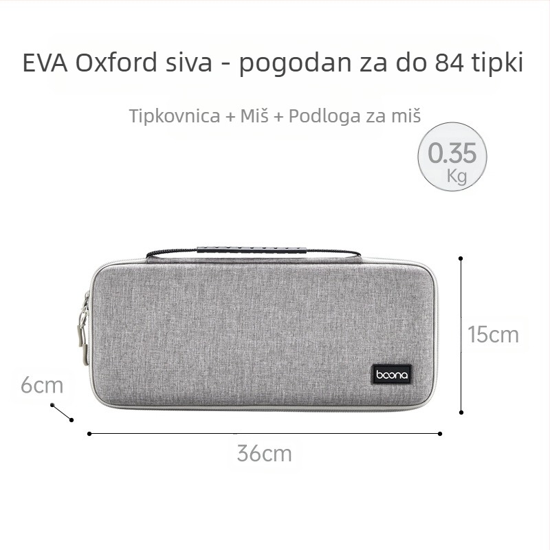 Torba za pohranu miša i tipkovnice od EVA s zaštitom od udara, BN-F039, nosivost 3 kg, šivana konstrukcija