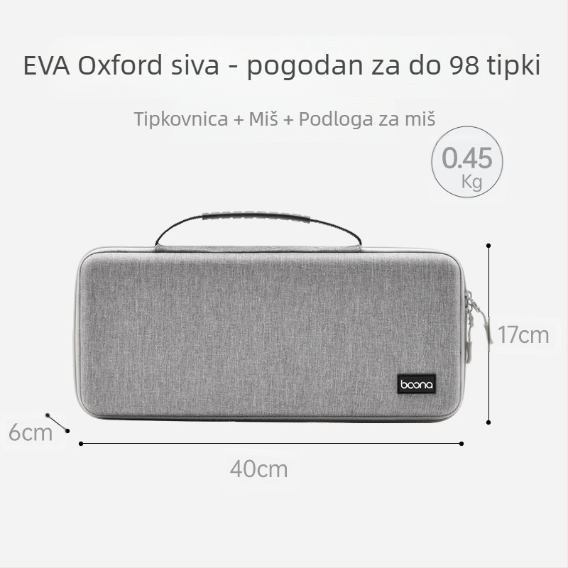 Torba za pohranu miša i tipkovnice od EVA s zaštitom od udara, BN-F039, nosivost 3 kg, šivana konstrukcija