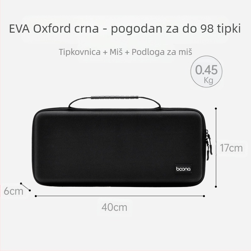 Torba za pohranu miša i tipkovnice od EVA s zaštitom od udara, BN-F039, nosivost 3 kg, šivana konstrukcija