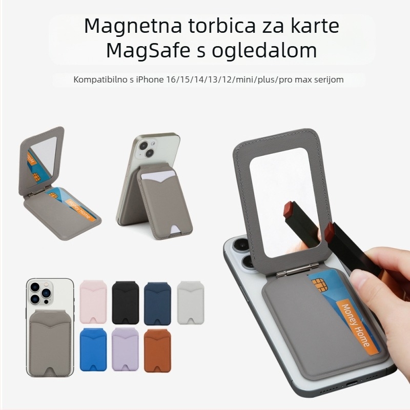 MagSafe sklopivi držač kartica s ogledalom za iPhone 16 seriju s magnetom N52