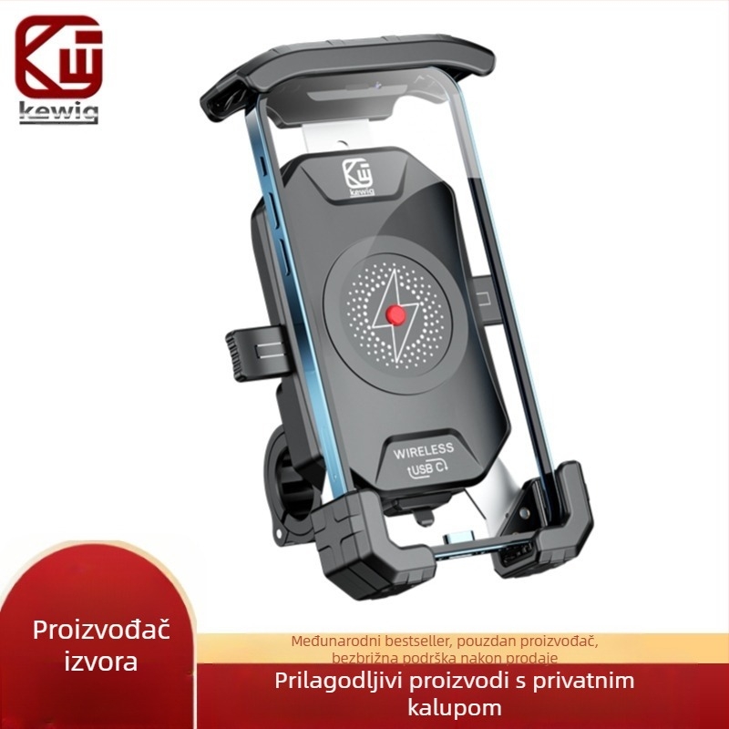 Kewig Bežični nosač za telefon za motocikl i električni bicikl s navigacijom – aluminijsko tijelo
