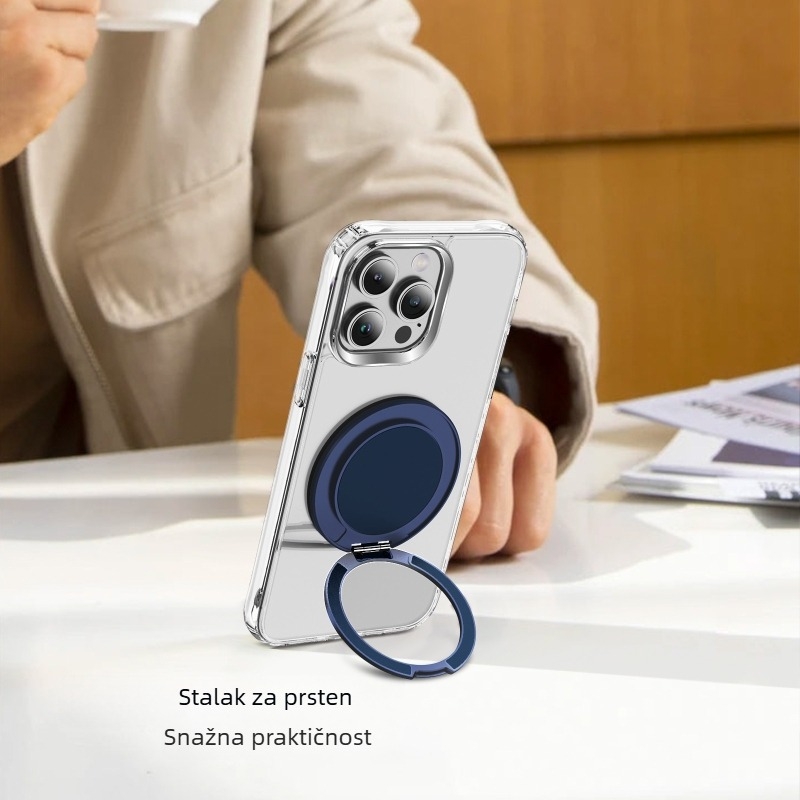 Držač za telefon s magnetskim nosačem, 360° rotacija, kompatibilan sa Samsungom, bežično punjenje; materijal TPU+PC, injekcijsko lijevanje; otporan na udarce, odvodi toplinu, otporan na otiske prstiju, otporan na habanje