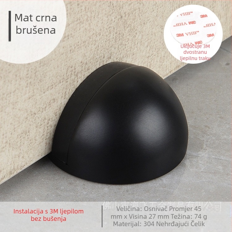 Stopač za vrata Topnike TNMX212 — Nehrđajući čelik, podna montaža, moderni minimalistički stil