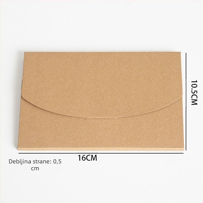 Kutija od kraft papira u stilu kuverte za kartice i čestitke, ambalaža za poklone, pogodna za useljenje i Božić