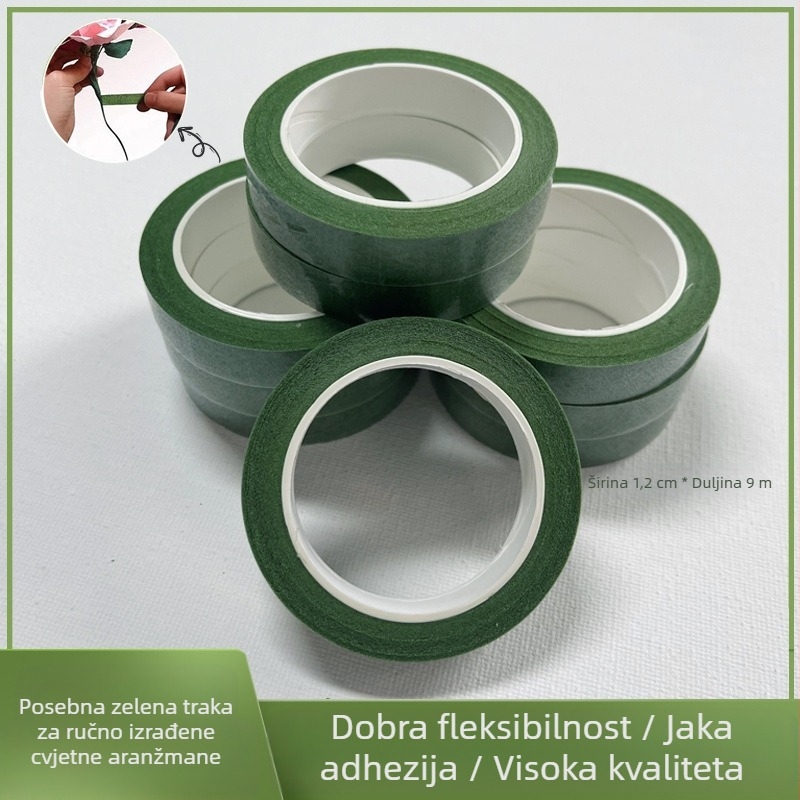 DIY cvjetna traka za umjetne cvijeće – papirnata traka, žica za stabljike ruža, ljepilo (Materijal: Drugo; Obrada: Drugo; Vrsta: Drugo; Uvoz: Ne)
