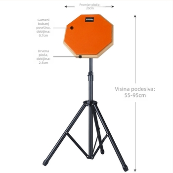 8-inčni set za vježbanje bubanj padova za početnike s čvrstim nosačem (Kategorija proizvoda: Druge; Materijal: Druge; Model: Druge; Pakiranje: Druge; Podrijetlo: Druge)