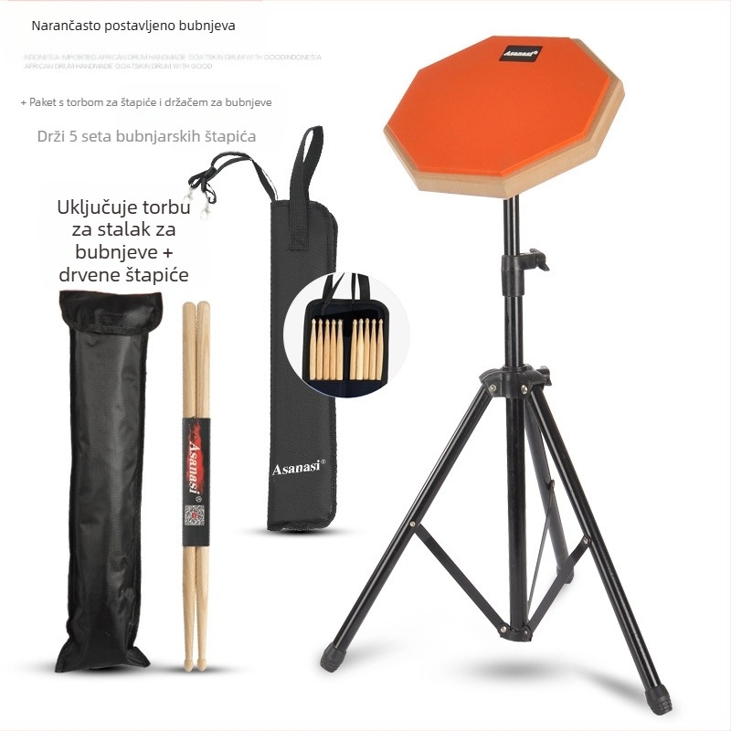 8-inčni set za vježbanje bubanj padova za početnike s čvrstim nosačem (Kategorija proizvoda: Druge; Materijal: Druge; Model: Druge; Pakiranje: Druge; Podrijetlo: Druge)