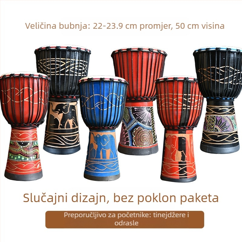 TMAX ručni bubanj, drvo trešnje, model 0002132, pakiranje u kartonu.
