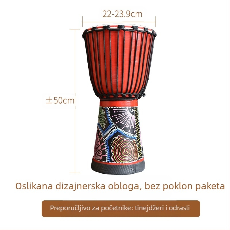 TMAX ručni bubanj, drvo trešnje, model 0002132, pakiranje u kartonu.