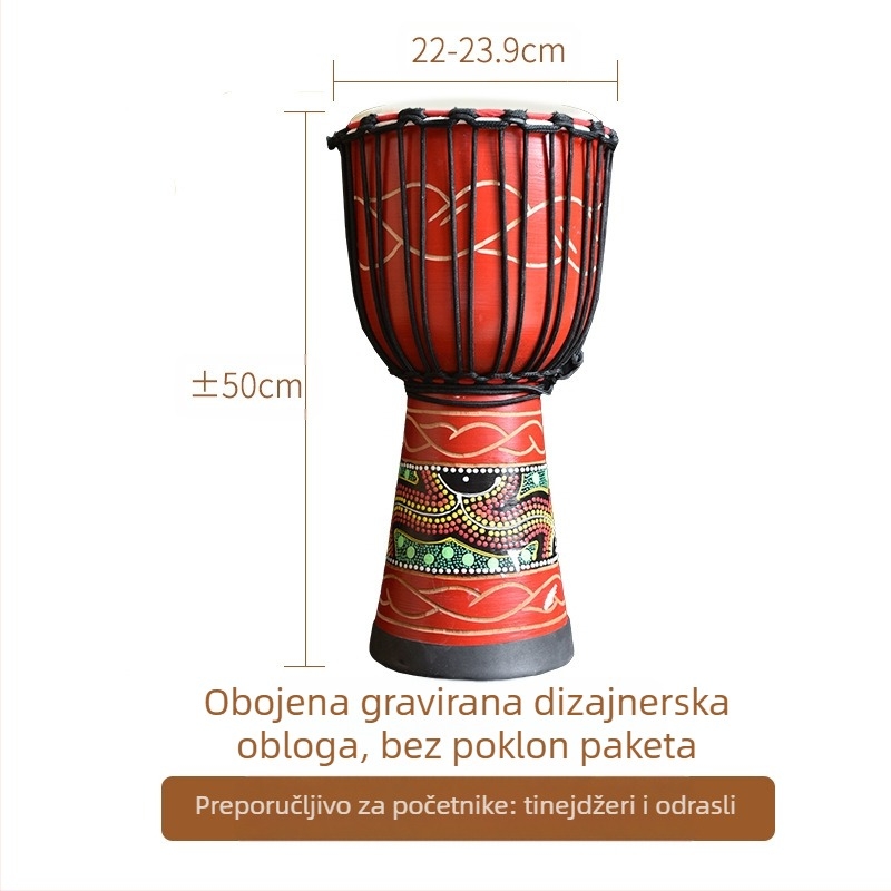 TMAX ručni bubanj, drvo trešnje, model 0002132, pakiranje u kartonu.