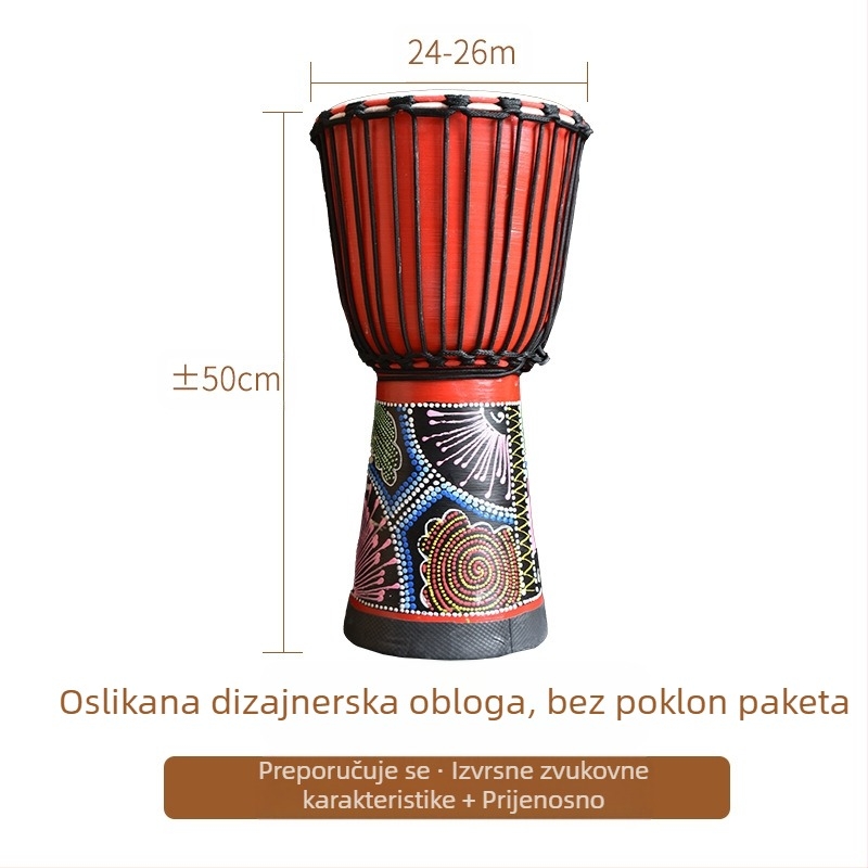 TMAX ručni bubanj, drvo trešnje, model 0002132, pakiranje u kartonu.
