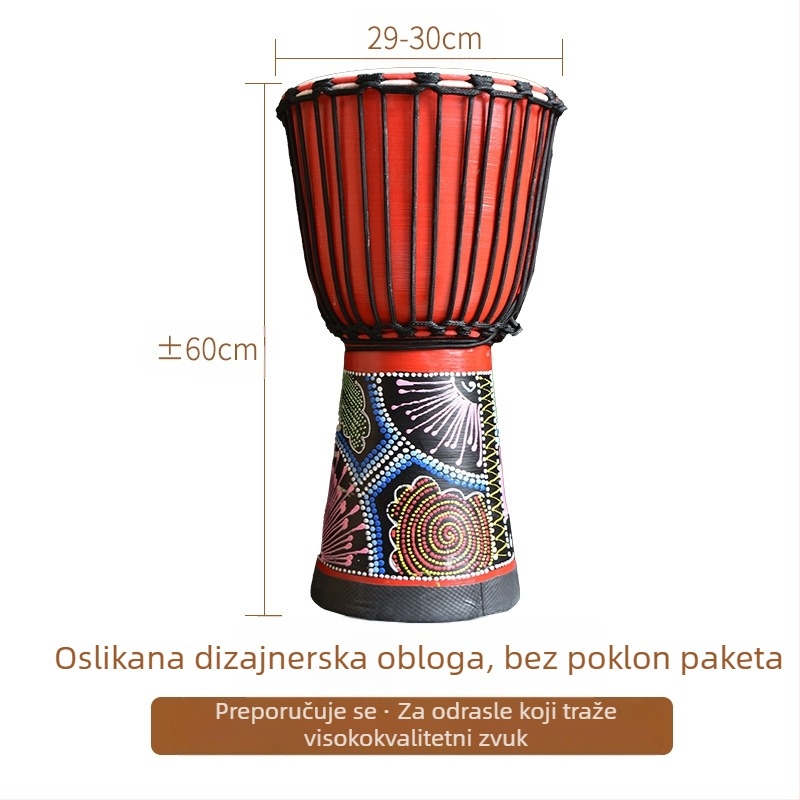 TMAX ručni bubanj, drvo trešnje, model 0002132, pakiranje u kartonu.
