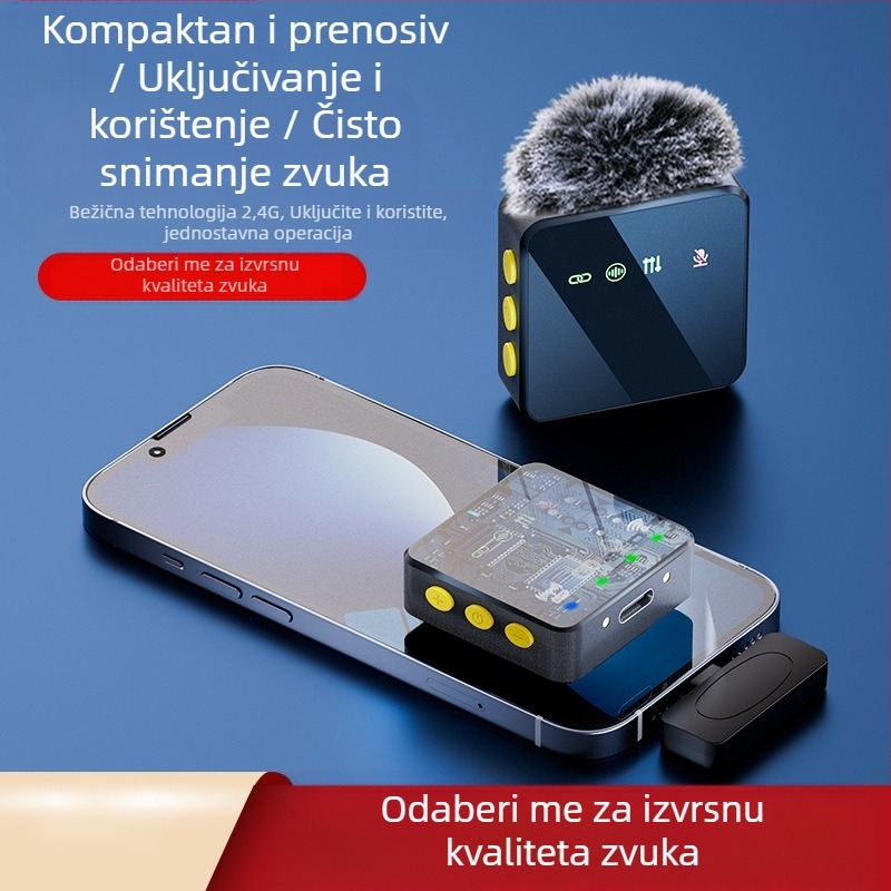 H12 Lavalier mikrofon za živu emitiranje i intervjue, frekvencijski raspon 20 Hz–20 kHz, SNR ≥70 dB, trajanje baterije 3–6 h