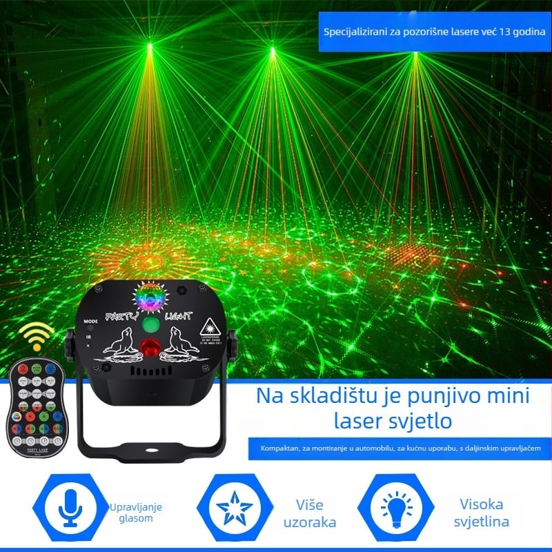 Mini lasersko svjetlo MN-R60 LED+laser 5V IP20 Unutarnja upotreba