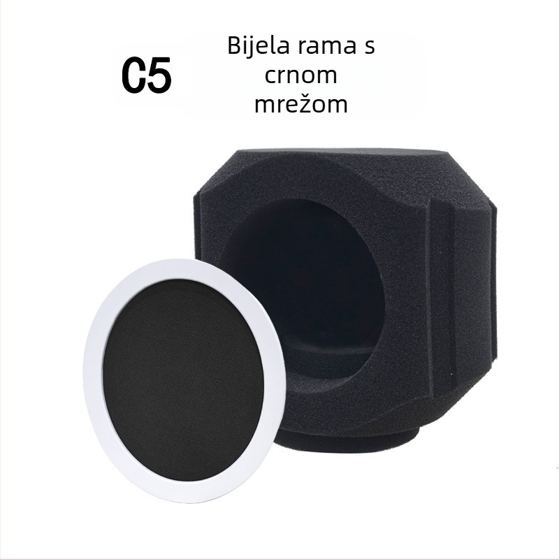 Kondenzatorski mikrofon s vjetrobranom i zvučnom izolacijom za kućno snimanje i uživo prijenos — kardioidni uzorak, 100 Hz–20 kHz, SNR ≥95 dB, Bluetooth 2.1
