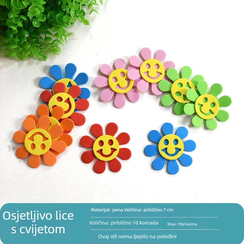 5-dijelni EVA zidni naljepnica set – 3D motiv biljaka i cvijeća za vrtić i razred