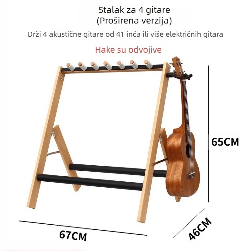 PURM Stativ za gitare — višegrupni, višehlavni, uspravni stalak s više redova i pozicija za akustične, električne i bas gitare