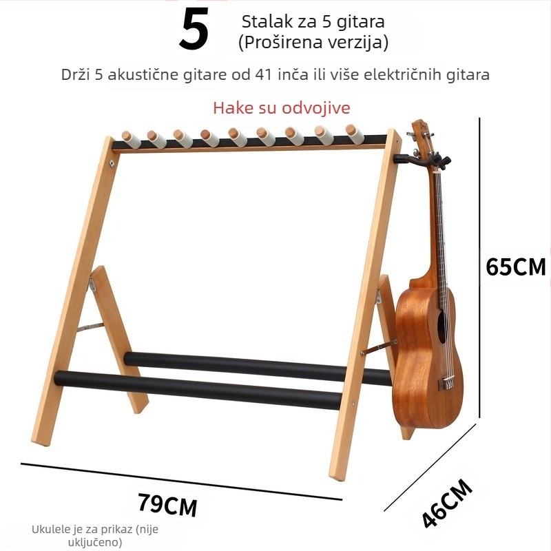 PURM Stativ za gitare — višegrupni, višehlavni, uspravni stalak s više redova i pozicija za akustične, električne i bas gitare