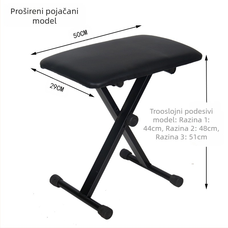 Stolica za glazbene instrumente — sklopiva, za digitalne klavijature; Model: Pogledajte opis proizvoda; Marka: Drugo