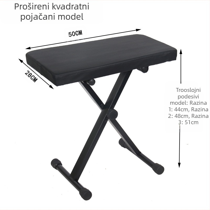 Stolica za glazbene instrumente — sklopiva, za digitalne klavijature; Model: Pogledajte opis proizvoda; Marka: Drugo