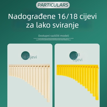 Plastična panflauta, 16/18 cijevi, C-dur, za početnike, uz torbu