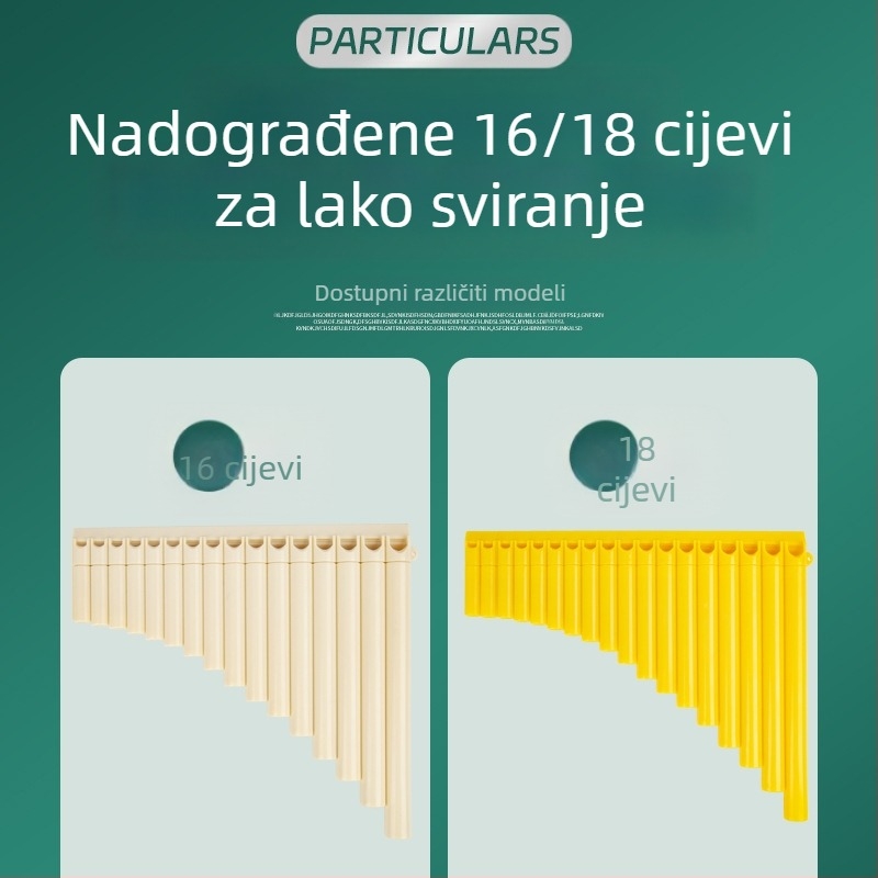 Plastična panflauta, 16/18 cijevi, C-dur, za početnike, uz torbu