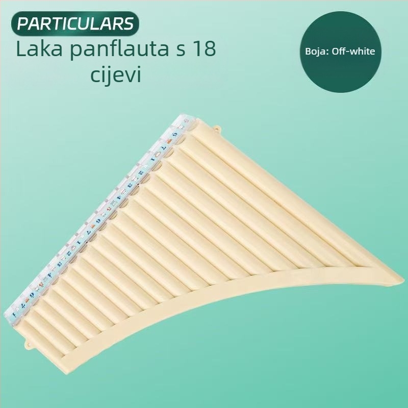 Plastična panflauta, 16/18 cijevi, C-dur, za početnike, uz torbu