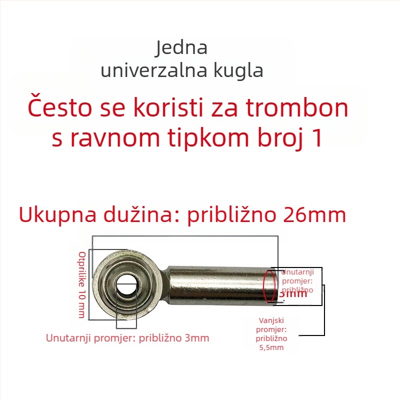 Aksesoar za glazbeni instrument s fiksnim vijcima, univerzalnim zglobom i kugličnim zglobom
