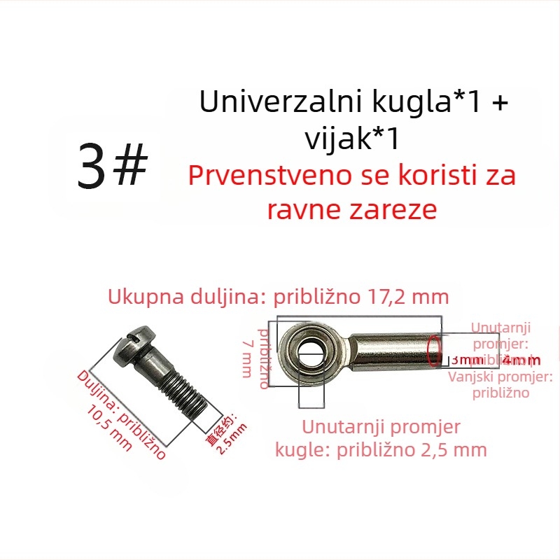 Aksesoar za glazbeni instrument s fiksnim vijcima, univerzalnim zglobom i kugličnim zglobom