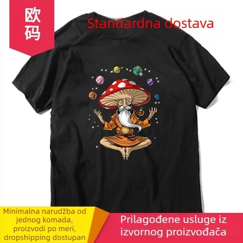T-shirt kratkih rukava s printom, Milk Silk tkanina s poliestrom, street hipster stil
