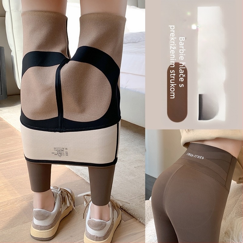 Ženske cropped hlače od najlona, Cailiduo, bodybuilding stil, podizanje bokova