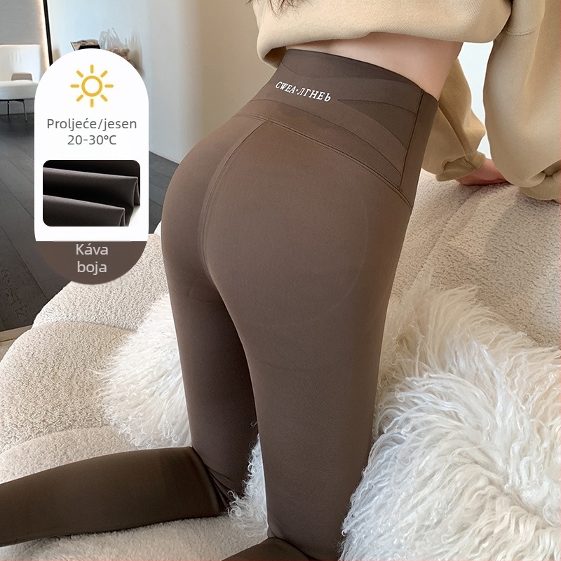 Ženske cropped hlače od najlona, Cailiduo, bodybuilding stil, podizanje bokova