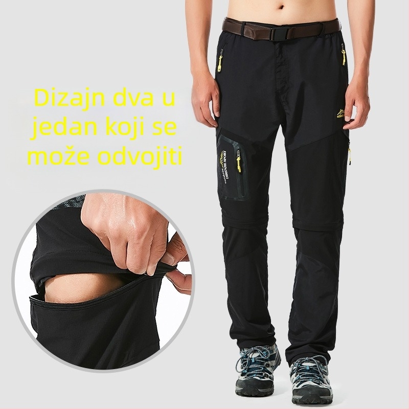Ljetne vanjske brzo-sušeće hlače, tanke, s odvojivim dvodijelnim dizajnom, za planinarenje i alpinizam, udobne, prozračne, duge hlače