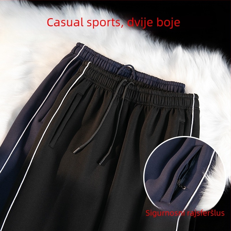 Sportske hlače za tinejdžere - širok kroj, srednja visina struka s pojasom, Arctic velvet fleece, antibakterijski, bez glačanja