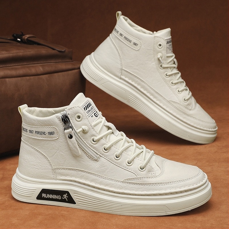 Muške kožne papuče s elastikom, lagane, britanski stil, vamp od PU kože, potplat PVC