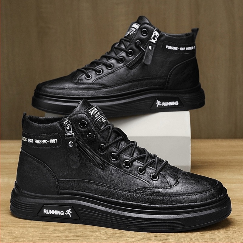 Muške kožne papuče s elastikom, lagane, britanski stil, vamp od PU kože, potplat PVC