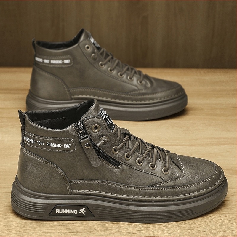 Muške kožne papuče s elastikom, lagane, britanski stil, vamp od PU kože, potplat PVC