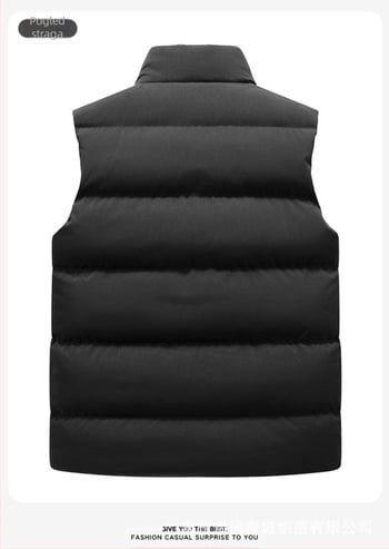 Muška pamučna vesta s poliester punilom i podstavom od poliester, sportski stil, kroj FIT, odvojivi ovratnik