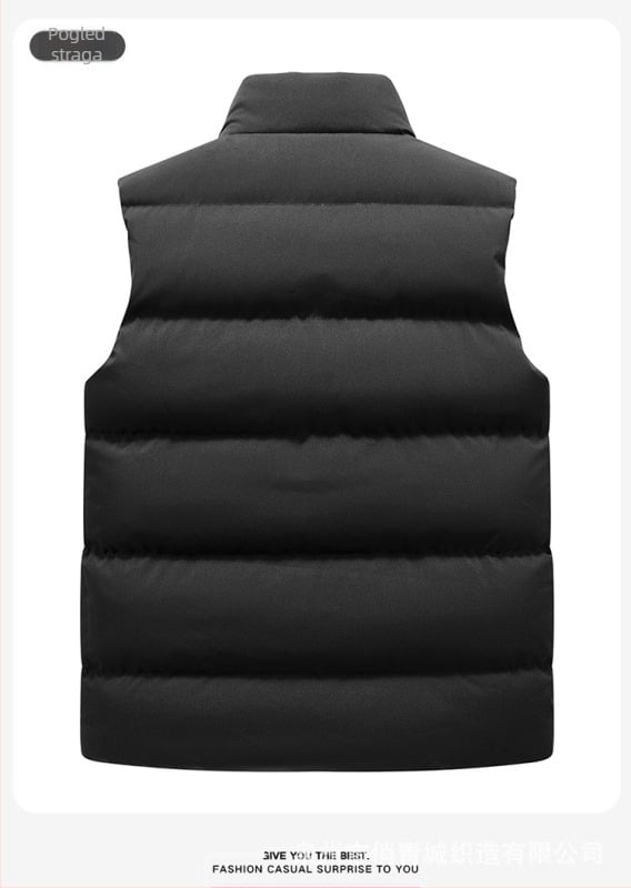 Muška pamučna vesta s poliester punilom i podstavom od poliester, sportski stil, kroj FIT, odvojivi ovratnik