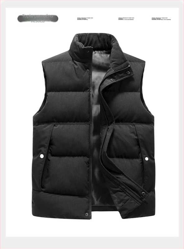 Muška pamučna vesta s poliester punilom i podstavom od poliester, sportski stil, kroj FIT, odvojivi ovratnik