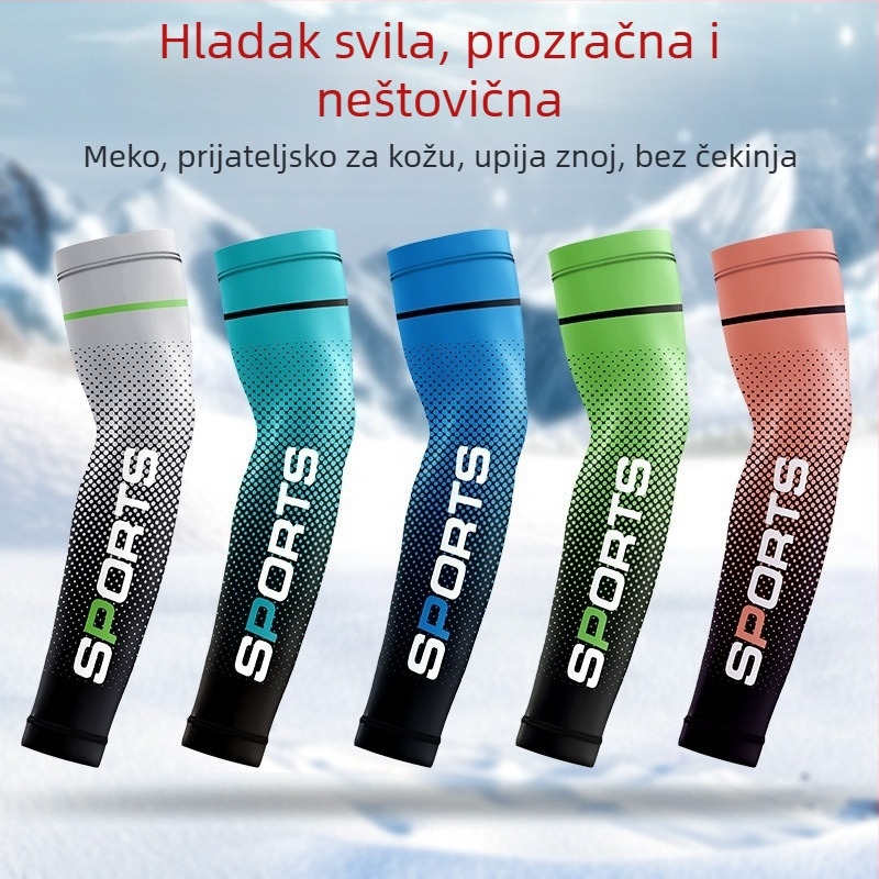 Muški rukavi od Ice Silk za ljeto – hlađenje i UV zaštita za biciklizam, vožnju motociklom i ribolov, jednostavan stil, proljetno izdanje 2025