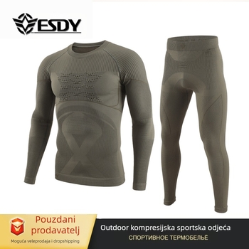 Muška pletena termalna majica za vanjske sportove, nylon, A210, zima, za trčanje, fitness, biciklizam i planinarenje