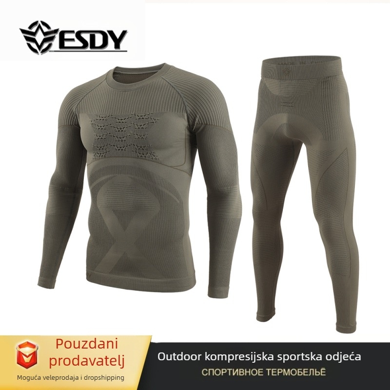 Muška pletena termalna majica za vanjske sportove, nylon, A210, zima, za trčanje, fitness, biciklizam i planinarenje