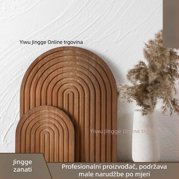 Drveni pladanj s lukom u obliku duge – borovo drvo, Jingge marka, moderan minimalistički stil, IP licenca