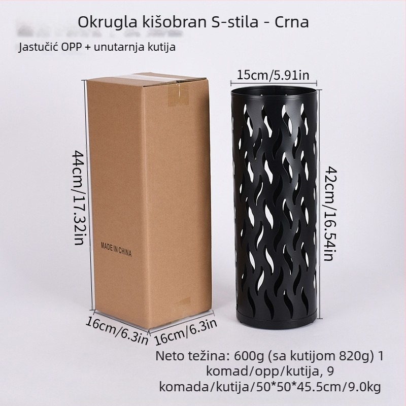 Željezni držač kišobrana, jednostavan i moderan, lansiran jesenas 2024., pogodan za hotelski lobby i kućno skladištenje.