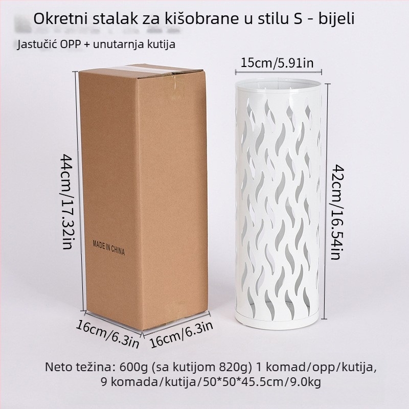 Željezni držač kišobrana, jednostavan i moderan, lansiran jesenas 2024., pogodan za hotelski lobby i kućno skladištenje.