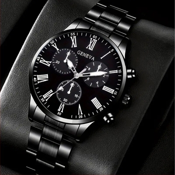 Rclock Muški kvarcni sat s čeličnom trakom, GL68 mehanizam, metalno kućište