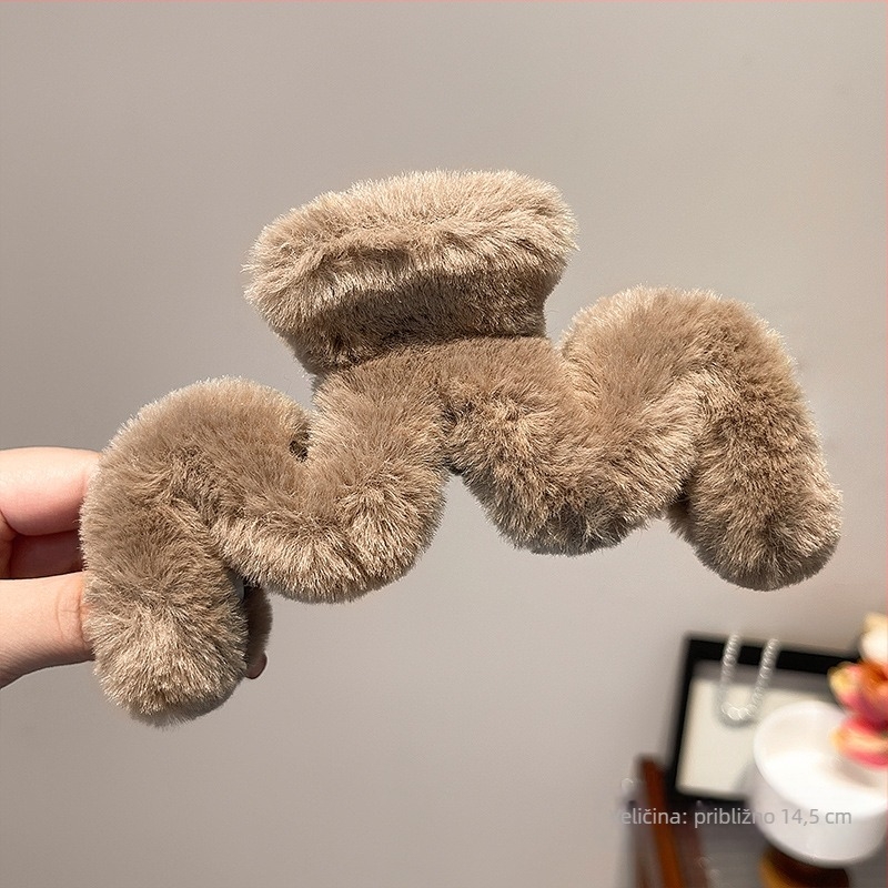Pluš klip za kosu, stil gripper, ručna izrada (materijal: pliš; stil: gripper; klasifikacija: gripper clip; kategorija: dodatak za kosu)
