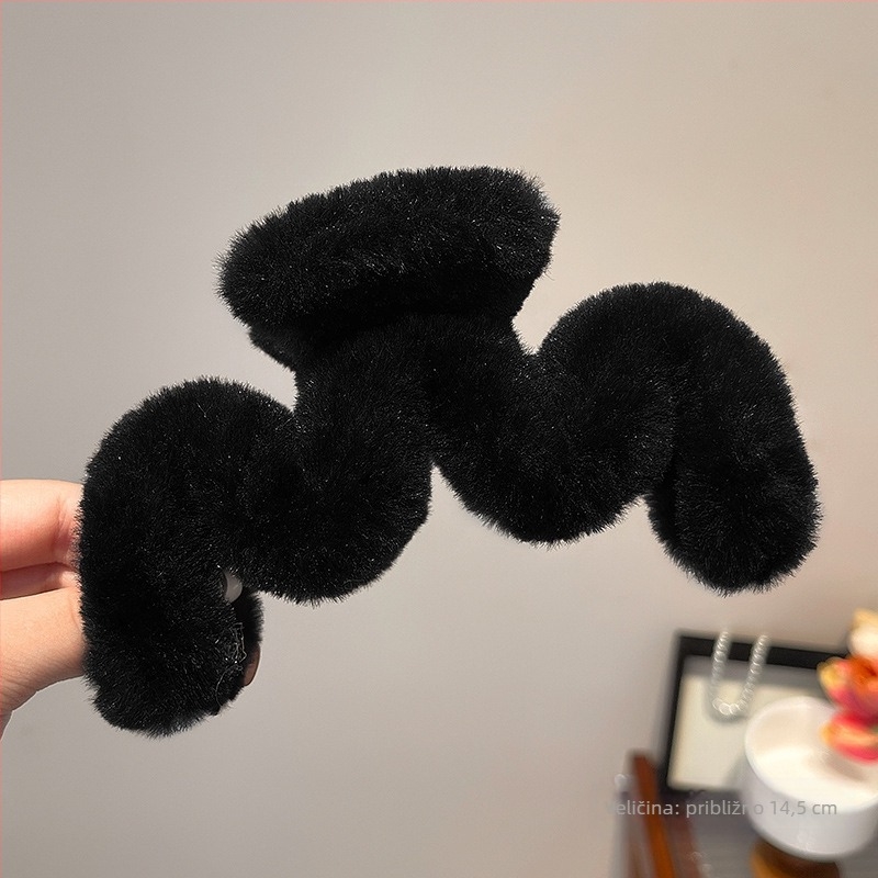 Pluš klip za kosu, stil gripper, ručna izrada (materijal: pliš; stil: gripper; klasifikacija: gripper clip; kategorija: dodatak za kosu)