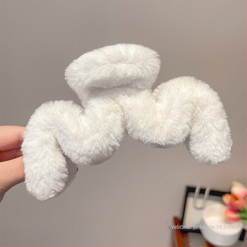 Pluš klip za kosu, stil gripper, ručna izrada (materijal: pliš; stil: gripper; klasifikacija: gripper clip; kategorija: dodatak za kosu)